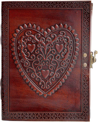 KRISHNA HANDICRAFTS Writing Notebook Handmade Leather-Bound Daily Notepads for Men & Women A5 Diary unruled 100 Pages(Brown)