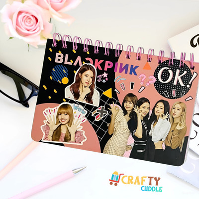 CRAFTY CUDDLE Black Pink Theme Calendar Regular Diary Ruled 50 Pages(Multicolor)