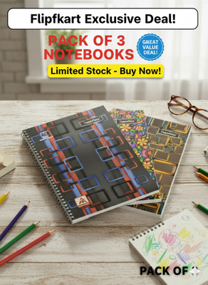 ABC Premium A4 notebook 200 page each A4 Notebook UNRULED / PLAIN 200 Pages(Premium-textureds, Pack of 3)