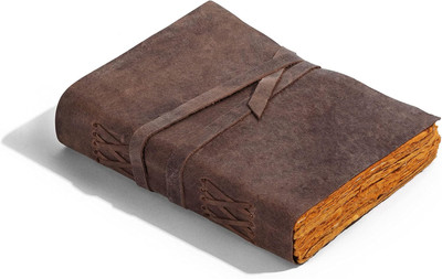 Divya Vintage Craft Handmade Leather Journal A5 Journal Plain 200 Pages(Brown)
