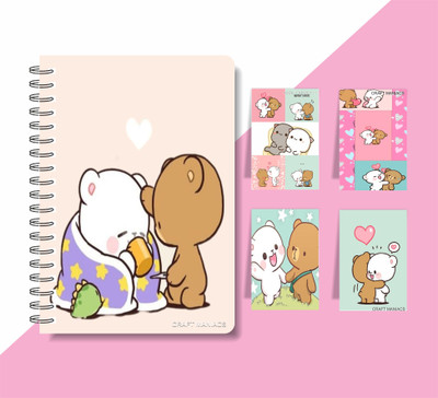 craft maniacs MILK & MOCHA 2024 DIARY & BM COLLECTION A5 Notebook RULED 160 Pages(Multicolor)