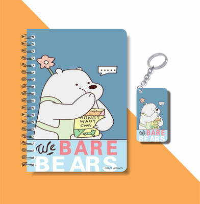 craft maniacs BARE BEARS 2023 COLLECTION A5 Notebook RULED 160 Pages(Multicolor)