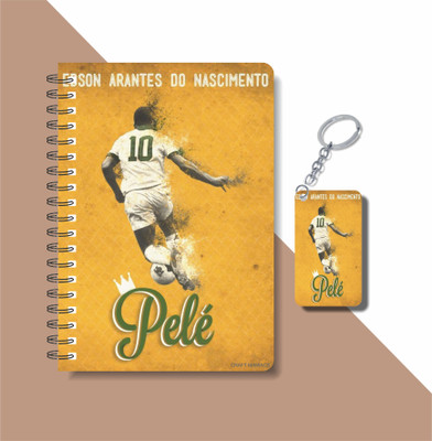 craft maniacs FOOTBALLER DIARY & KEYCHAIN A5 Notebook RULED 120 Pages(Multicolor)