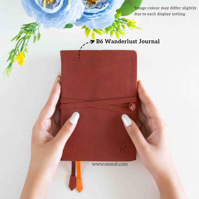 NEORAH Faux LEATHER Cover handcrafted Notebook B6 Journal Unruled 240 Pages(Brown)