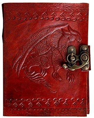 KRISHNA HANDICRAFTS Leather Writing Journal Notebook Classic Spiral Bound Notebook Refillable A5 Diary unruled 100 Pages(Brown)
