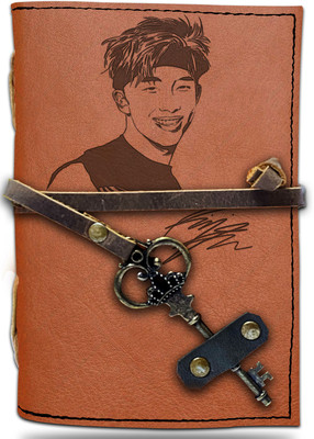 DI-KRAFT Handmade Classic Design Leather-RM Printed Leather A6 Diary Unruled 200 Pages(Brown 5)