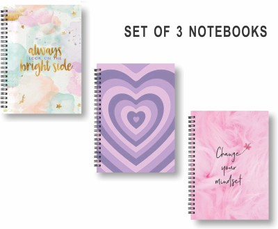 Papco Notebooks A5 Diary unruled 144 Pages(Multicolor, Pack of 3)