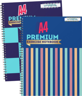 UNIQPAL NOTEBOOK A4 Notebook RULED / LINE 200 Pages(Multicolor, Pack of 2)