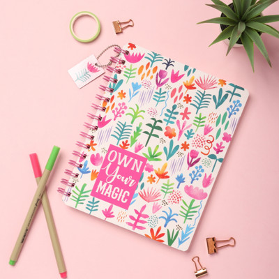 Doodle Hardcover Wiro/Sprial B5 Notebook | Ruled 80gsm, 160 Pages(Magic Moments)