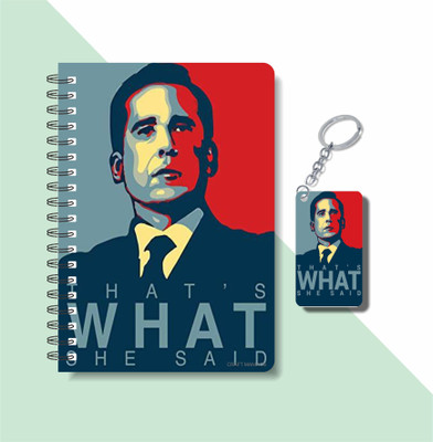 craft maniacs OFFICE SITCOM 2023 DIARY & KEYCHAIN A5 Notebook RULED 120 Pages(Multicolor)
