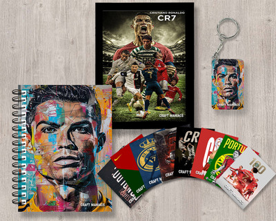 craft maniacs FOOTBALLER GIFTING COMBO A5 Notebook RULED 120 Pages(Multicolor)