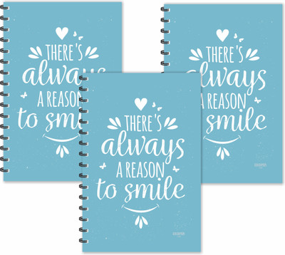 ESCAPER There's is always a reason to Smile Motivational Quotes Diaries (Ruled - A5 Size - SUPER SAVER Pack of 3 Diaries), Quotes Diaries A5 Diary Ruled 160 Pages(Multicolor, Pack of 3)