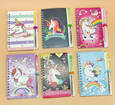 Tera13 unicorn A5 Diary Ruled 40 Pages(Multicolor, Pack of 6)