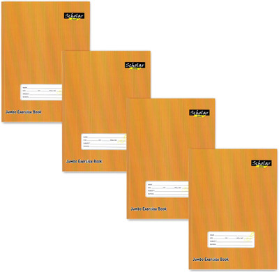 Chirantanee Jumbo A5 Notebook Handwriting 112 Pages(Brown, Pack of 4)