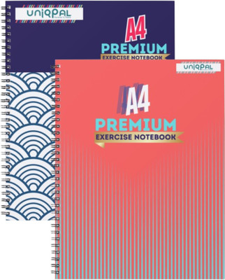 UNIQPAL NOTEBOOK A4 Note Book UNRULED / PLAIN 200 Pages(Multicolor, Pack of 2)
