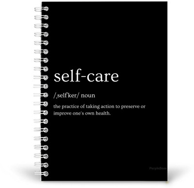 PurpleBees Self-Care Noun Quotes Diary Motivational Notebook | A5 Notebook Plain 150 Pages(Multicolor)
