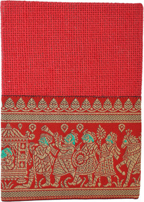 INDHA Handcrafted Recycled Paper 5.0 X 7.0 Inches A5 Diary Unruled 50 Pages(Red)