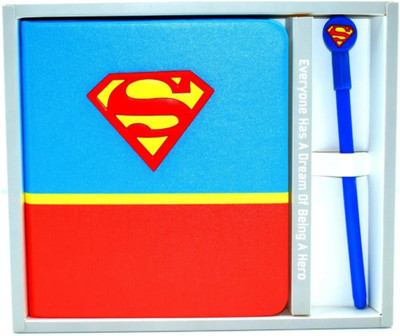 BONZEAL Superhero Notebook A5 Diary Ruled 80 Pages(Red, Blue)