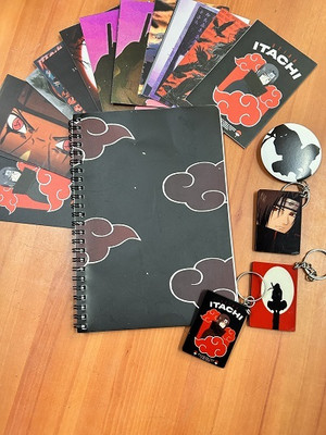 craft maniacs ITACHI UCHIHA GIFTING COMBO A5 Diary RULED 120 Pages(Multicolor)