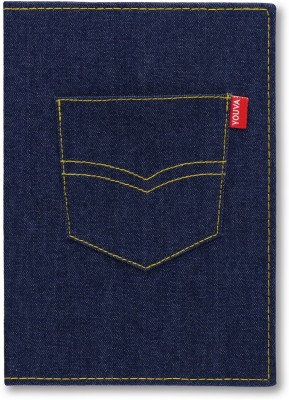 NAVNEET Youva | Jeans - Denim Fabric Cover Notebook for Student A5 Notebook Single Line 240 Pages(Blue)