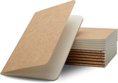 TWONE 12 Pack Mini Notebooks Bulk, Pocket Notebook,Small Notebooks Journals Pocket-size Notebook Plain 60 Pages(Brown- Plain, Pack of 12)