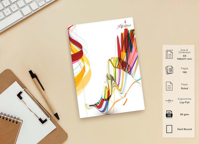 Aperture Work-Life Themed Undated Notebook Diary, 80 GSM for Writing & Sketching A5 Diary Art sometime 160 Pages(White, Yellow)