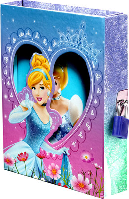Furnish Marts Princess Fancy Diary with Lock Case for Kids Gifts Options Regular Diary Yes 60 Pages(Blue)