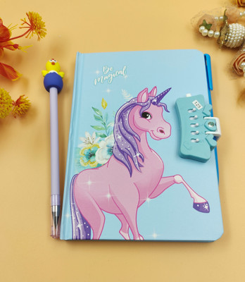 Paper Bear Unicorn A4 Diary ruled 70 Pages(Light Blue)
