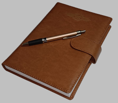ShreeGanadhish 2026 Diary Magnetic Flap Closure |Sunday Full Page |Colorful Pages | 21X15X3 CM A5 Diary Ruled (80-GSM) 365 Pages(Pale Brown)