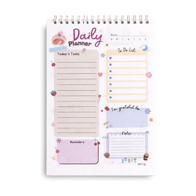 WYOG Daily Planner A5 Planner Spiral Dairy 144 Pages(Multicolor)