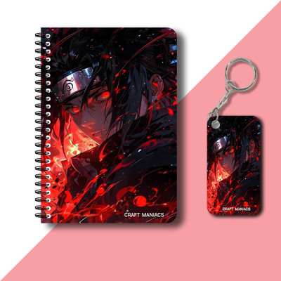 craft maniacs ITACHI UCHIHA DIARY & KEYCHAIN A5 Diary RULED 120 Pages(Multicolor)