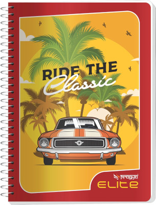 Pragya Spiral Notebook | (21x29.7 CM) | 600 GSM Cover A4 Notebook Unruled | Plain 180 Pages(Multicolor, Pack of 4)