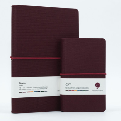 comma Regina Combo A5 Notebook Ruled 192 Pages(Maroon)