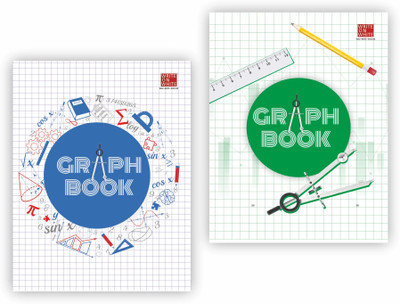 WRITE ON WHITE PREMIUM GRAPH NOTEBOOK PACK OF 2 A4 Notebook RULLED 56 Pages(Multicolor)