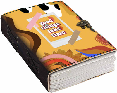 DI-KRAFT Printed Designer leather cover Diary with Lock For Office|Gift|SIZE 5*7 INCHES A5 Diary unruled 200 Pages(multicolor11)