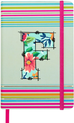 Doodle Stripes Theme Premium Hard Bound B6 Notebook Ruled 192 Pages(Initial F)
