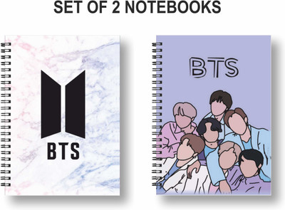 Papco BTS PACK OF 2 NOTEBOOKS A5 Diary Ruled 144 Pages(Multicolor, Pack of 2)