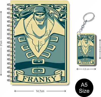 craft maniacs 2024 ONE PIECE NOTEBOOK & KEYCHAIN A5 Notebook RULED 160 Pages(Black)