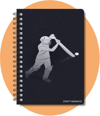 craft maniacs CRICKET 2024 NOTEBOOK COLLECTION A5 Diary RULED 160 Pages(White)
