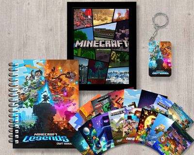 craft maniacs MINECRAFT GIFTING COMBO A5 Notebook RULED 120 Pages(Blue)