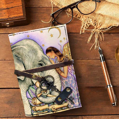 DI-KRAFT Handmade Classic Design Printed Leather Diary A6 Diary Unruled 150 Pages(Multicolor 3)