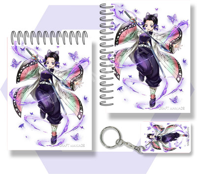 craft maniacs DEMON SLAYER A6 NOTEBOOKS A6 Diary UNRULED 100 Pages(White)