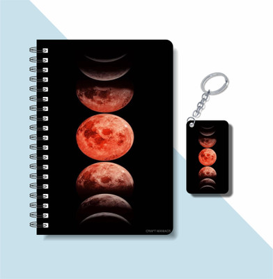 craft maniacs SPACE DIARY & KEYCHAIN A5 Diary RULED 120 Pages(Multicolor)
