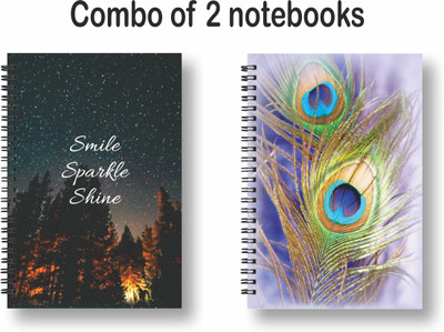 ROT RIX combo of 2 Notebooks A5 Diary Unruled 144 Pages(Black, Purple, Pack of 2)