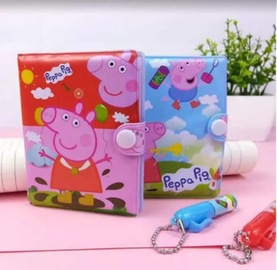 Saiesh Peppa pig diary Pocket- Size+Small Pen Pack Of 2 A5 Diary Diary 40 Pages(Purple)