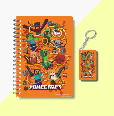 craft maniacs MINECRAFT DIARY & KEYCHAIN A5 Notebook RULED 120 Pages(Multicolor)