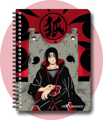 craft maniacs ITACHI UCHIHA DIARY A5 Notebook RULED 120 Pages(Multicolor)