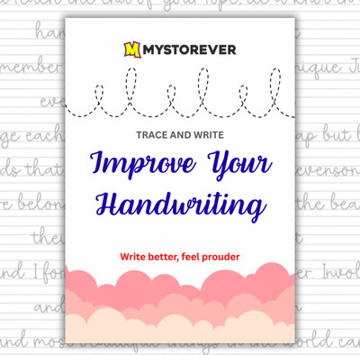 Mystorever Fix Bad Handwriting – Trace & Overwrite A4 Notebook Ruled 73 Pages(Gray)