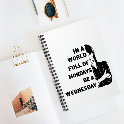 sabali Wednesday 2025 A5 Notebook Ruled 160 Pages(White)