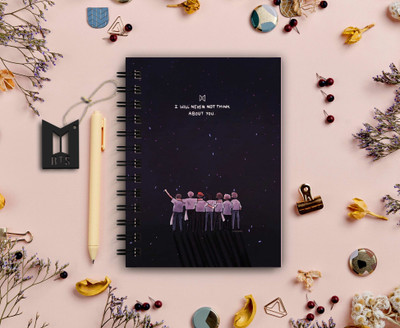 DI-KRAFT BTS Printed Diary for Home and office use A5 Diary Unruled 160 Pages(Black)